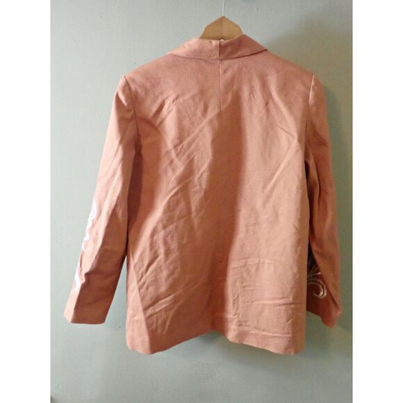 Bob Mackie Southwestern Orange Embroidered Medium Textured Blazer Art - Picture 2 of 10